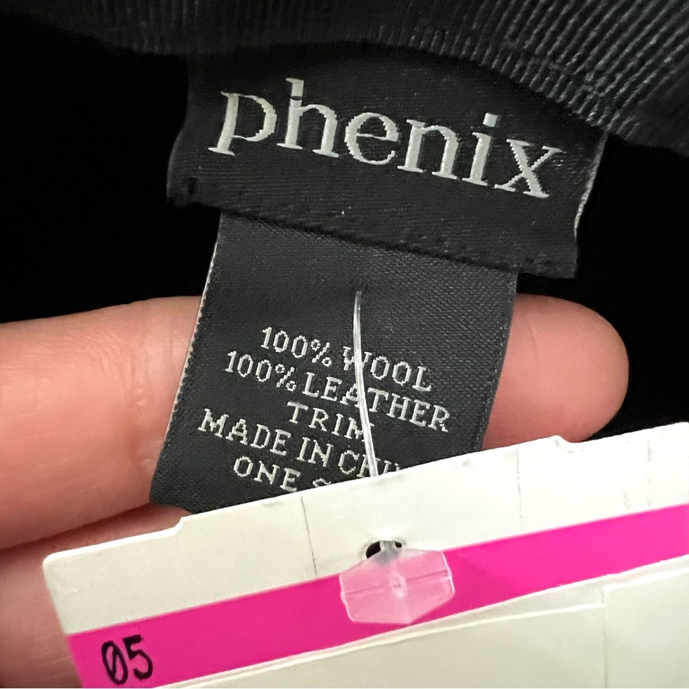 Phenix 100% Wool Wide Brim Floppy Hat Black Leather Trim New OS Western - Picture 12 of 12
